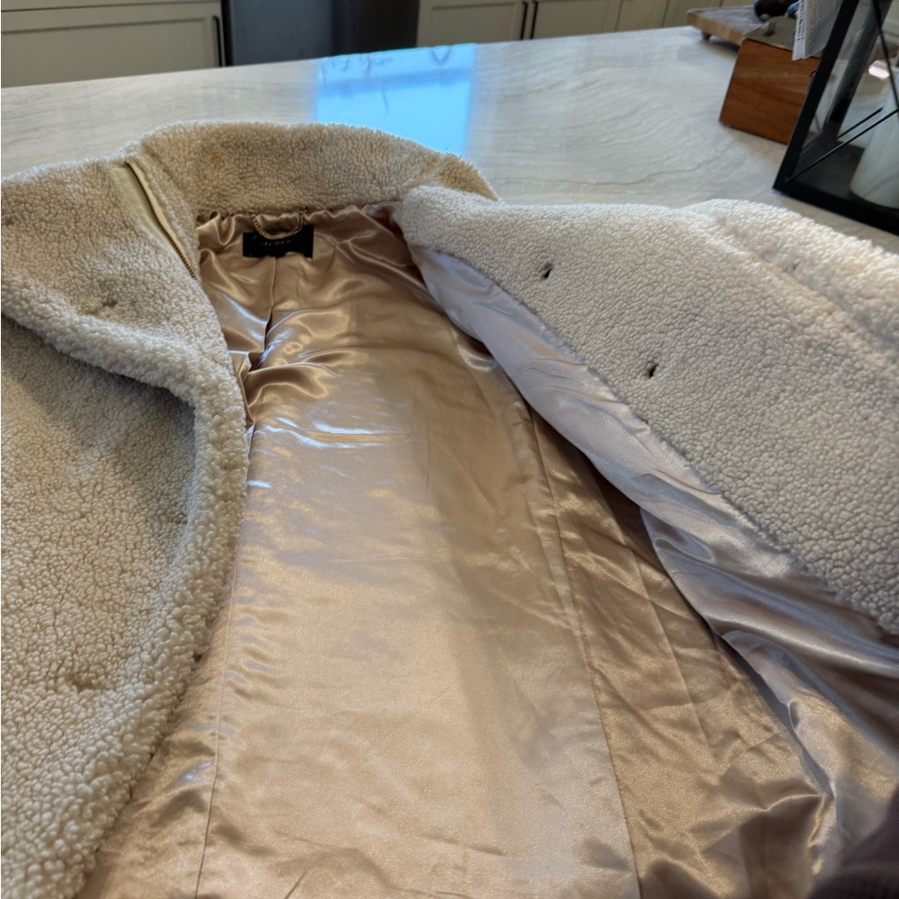 J Crew villa sherpa coat! Size 8 petite - Picture 7 of 12